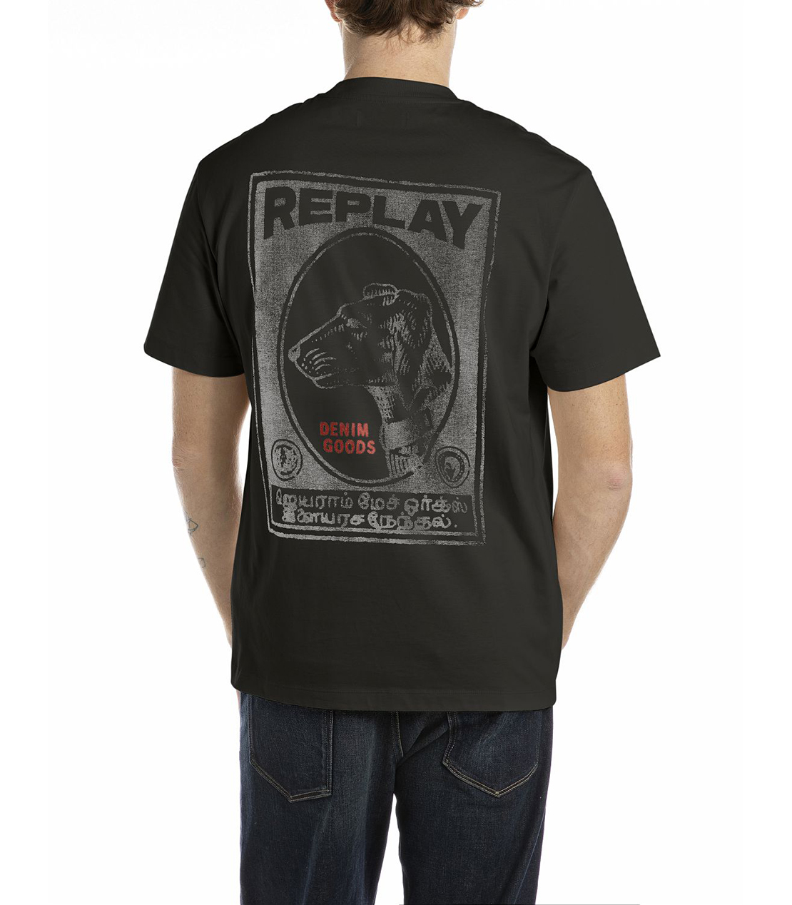 リラックスフィット ヘビーコットンジャージー VINTAGEグラフィックTシャツ 詳細画像 ブラック 2